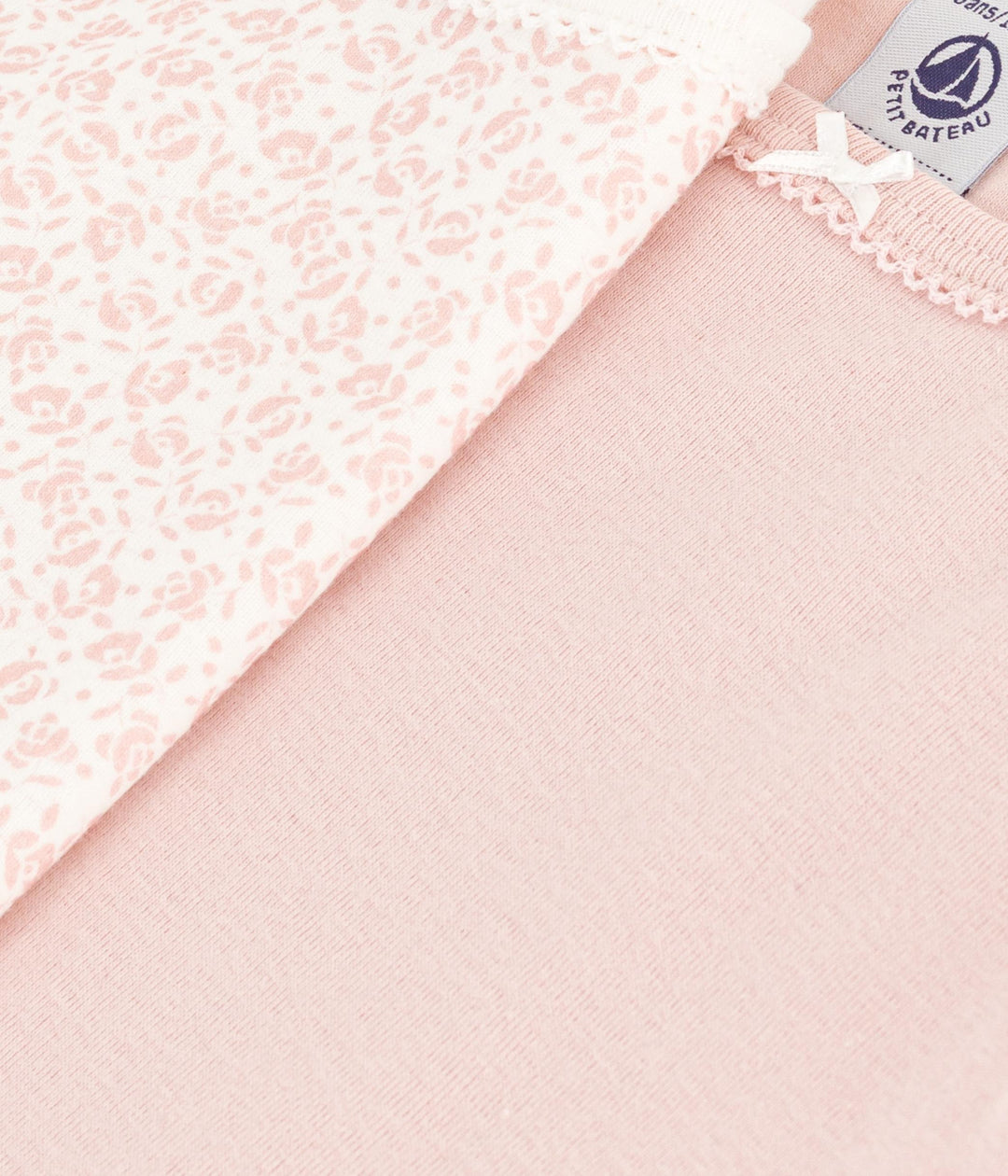 CONFEZIONE DA 2 CANOTTIERE BAMBINO CON SPALLINE IN COTONE A FIORI A0A4C 00 PETIT BATEAU 