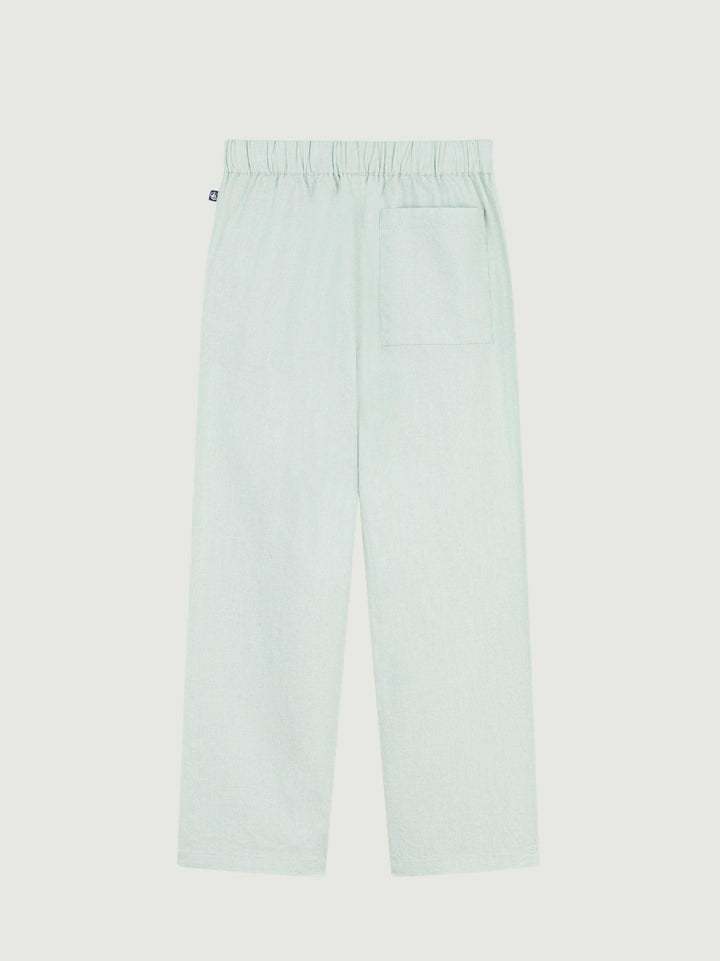 Pantalone in lino e cotone verde acqua A0F09 01 PETIT BATEAU 