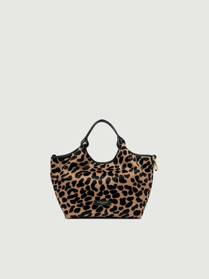 Borsa a spalla Dua color leo macchia nero-nero 11109 HORSY 10730 GIANNI CHIARINI 
