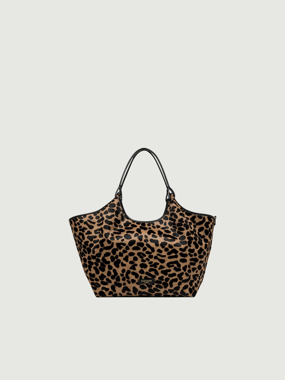 Borsa a spalla Dua in pelle color leo macchia nero-nero 11112 HORSY 10730 GIANNI CHIARINI 