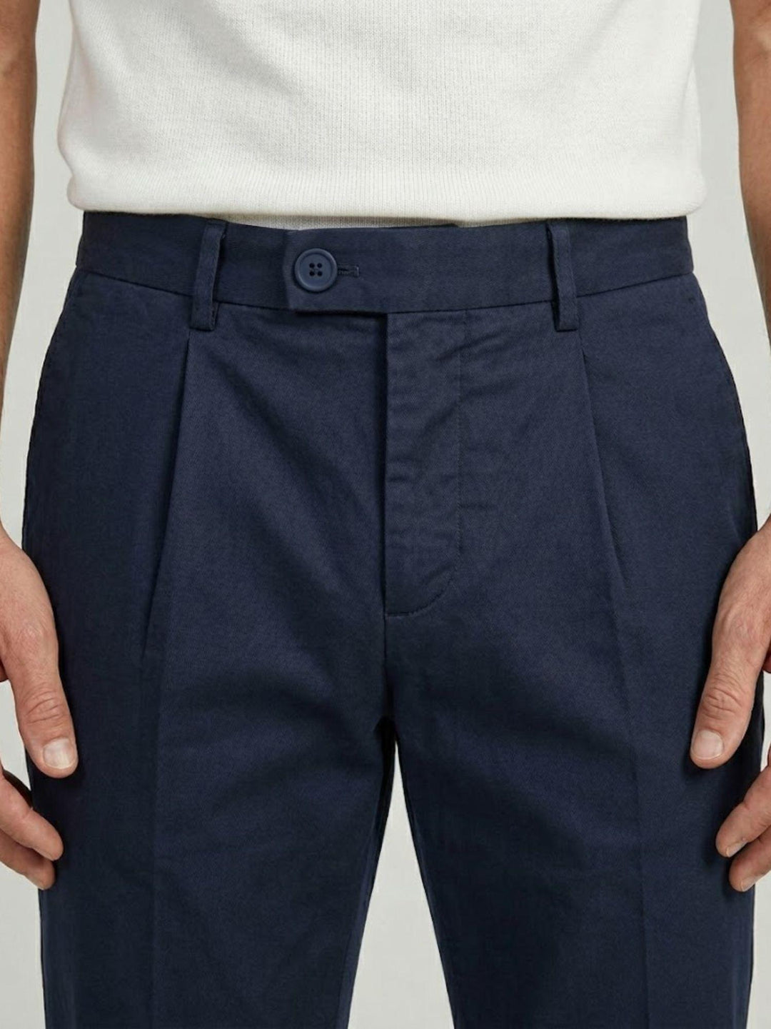 Pantalone chino con pences in cotone navy T623THI 892 NOLAB 