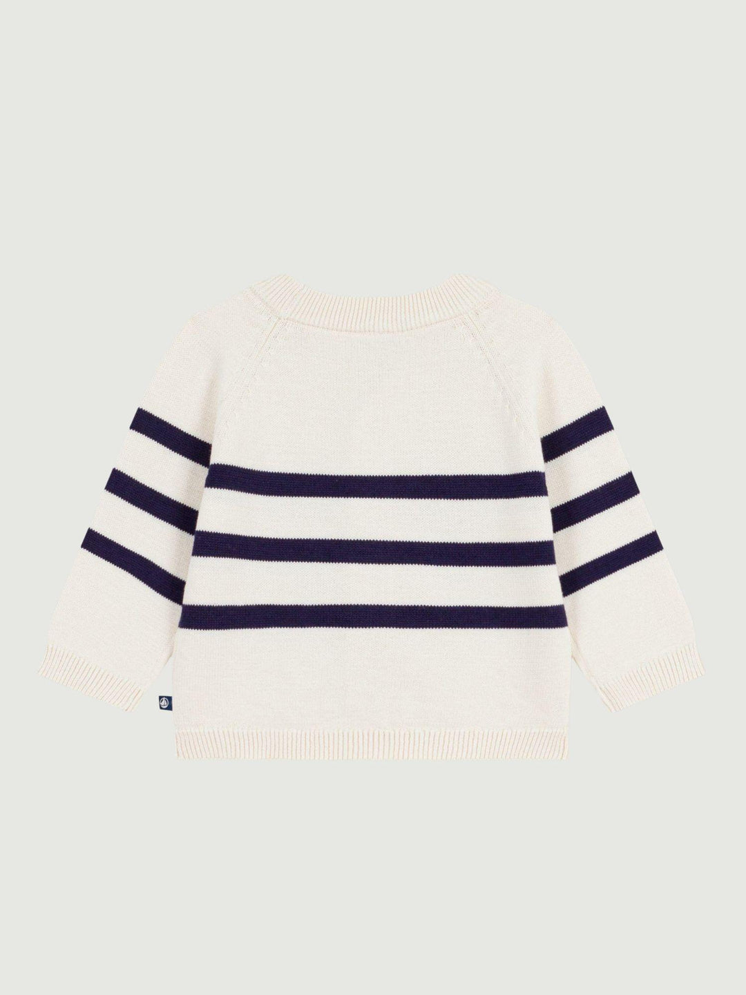 Cardigan a righe blu in cotone A0EZQ 01 PETIT BATEAU 