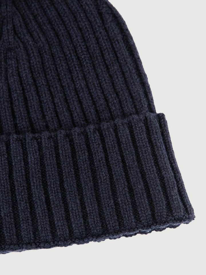 BERRETTO IN CASHMERE BLU NAVY A COSTE 168 MARINE ANDREA MORANDO 