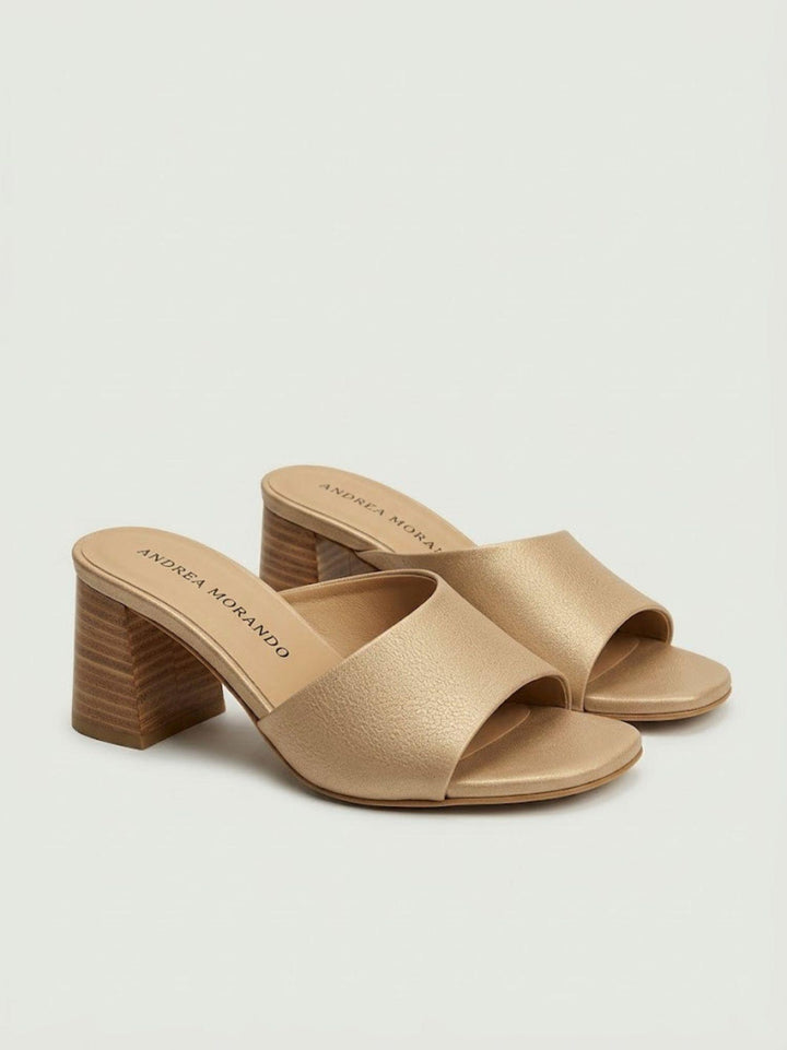 Sandalo mule in pelle beige 26075 TAUPE ANDREA MORANDO 