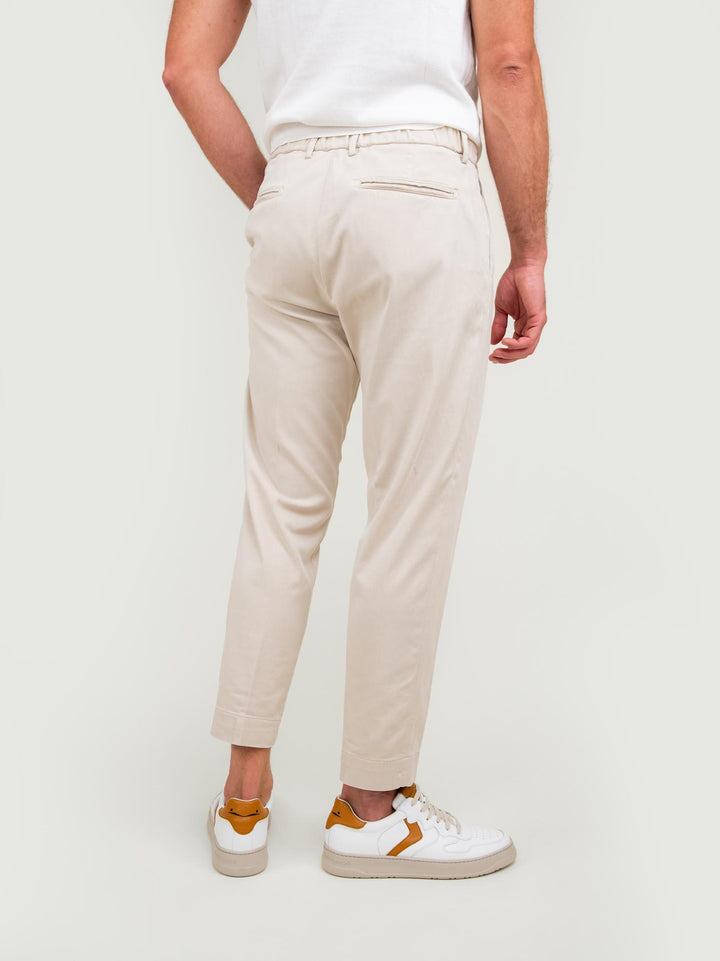 PANTALONE MISTO COTONE BEIGE CON PENCES OF1S2S4P005M BEIGE ANDREA MORANDO 