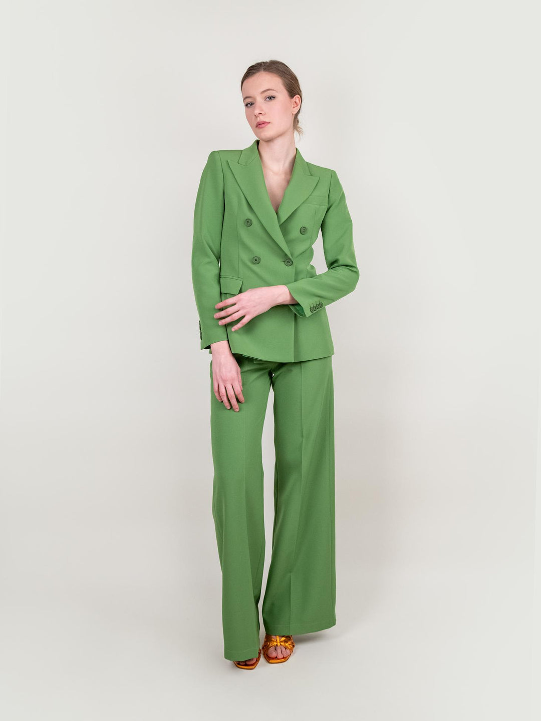 BLAZER DOPPIOPETTO IN TESSUTO VERDE 113877 VERDE ANDREA MORANDO 