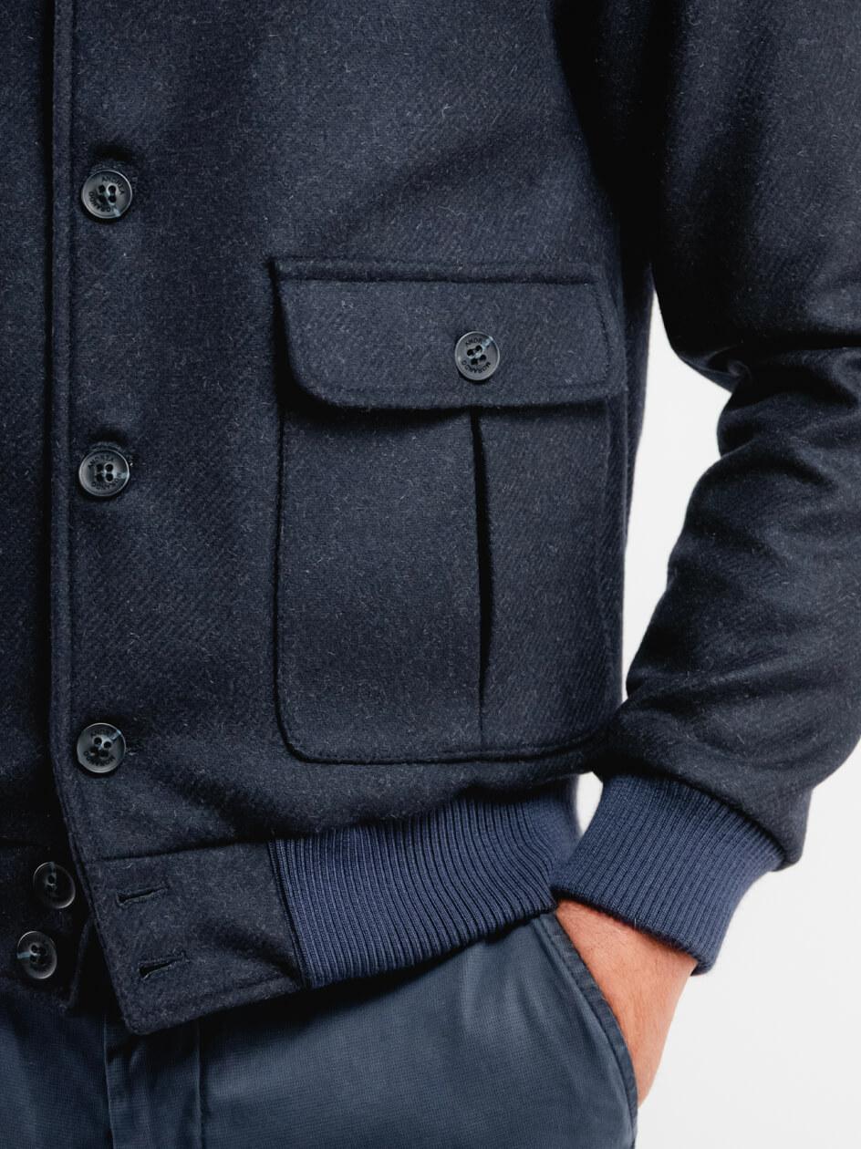 BOMBER IN LANA BLU BOMBER NAVY ANDREA MORANDO 