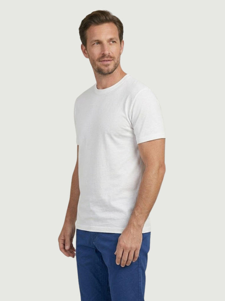 T-shirt piquet in cotone bianco 5800426 100 ANDREA MORANDO 