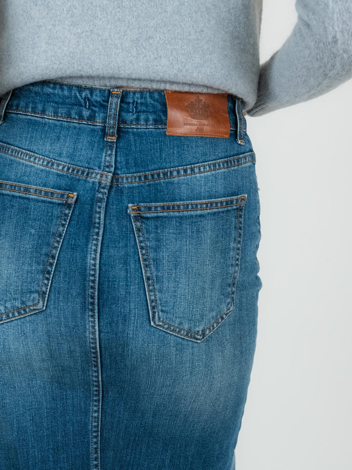 GONNA LUNGA IN DENIM MEDIO