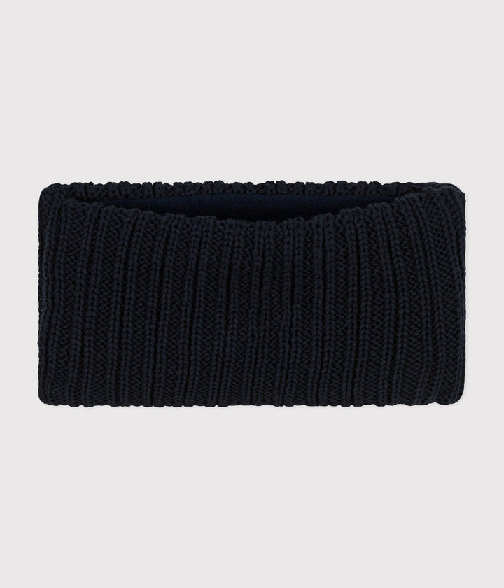 Snood nero in maglia foderata in pile neonato A0BRV 01 PETIT BATEAU 