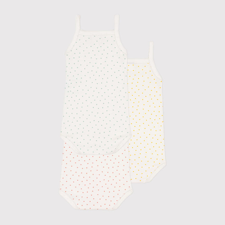 Confezione Da 3 Body A Cuori Con Spalline In Cotone A07L3 00 PETIT BATEAU 