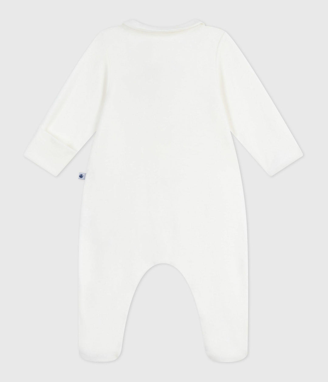 Pigiama con colletto in ciniglia tinta unita neonato A0DR2 01 PETIT BATEAU 