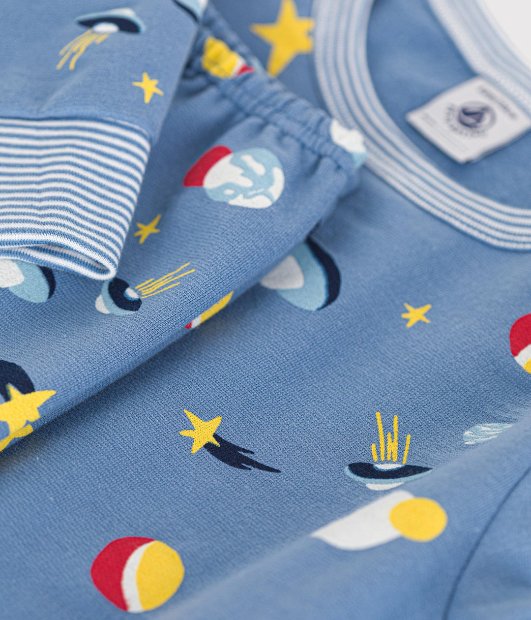 Pigiama in tessuto felpato con stampa spazio A0B88 01 PETIT BATEAU 