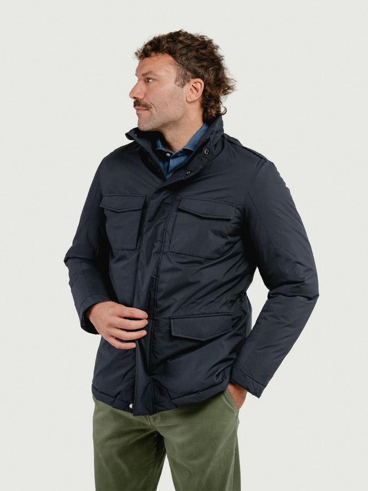 FIELD JACKET IN NYLON BLU NAVY BU26W14JKCOAT 201 ANDREA MORANDO 