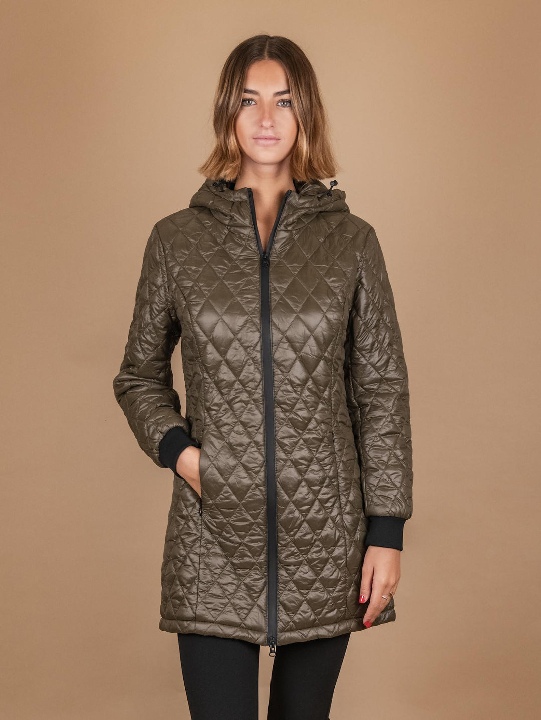 PARKA CON PIUMINO ESTRAIBILE IN TESSUTO TECNICO VERDE MILITARE 8950D MILITARE ANDREA MORANDO 