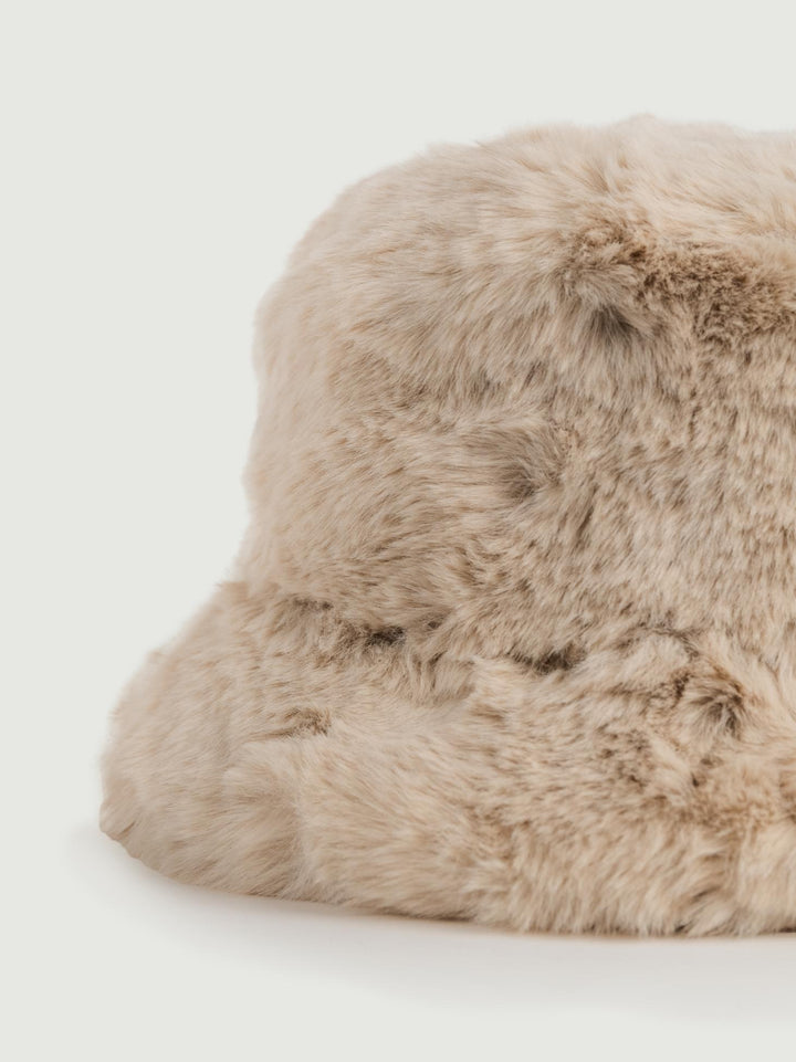CAPPELLO BUCKET IN ECOPELLICCIA BEIGE CP4183 BEIGE ANDREA MORANDO 