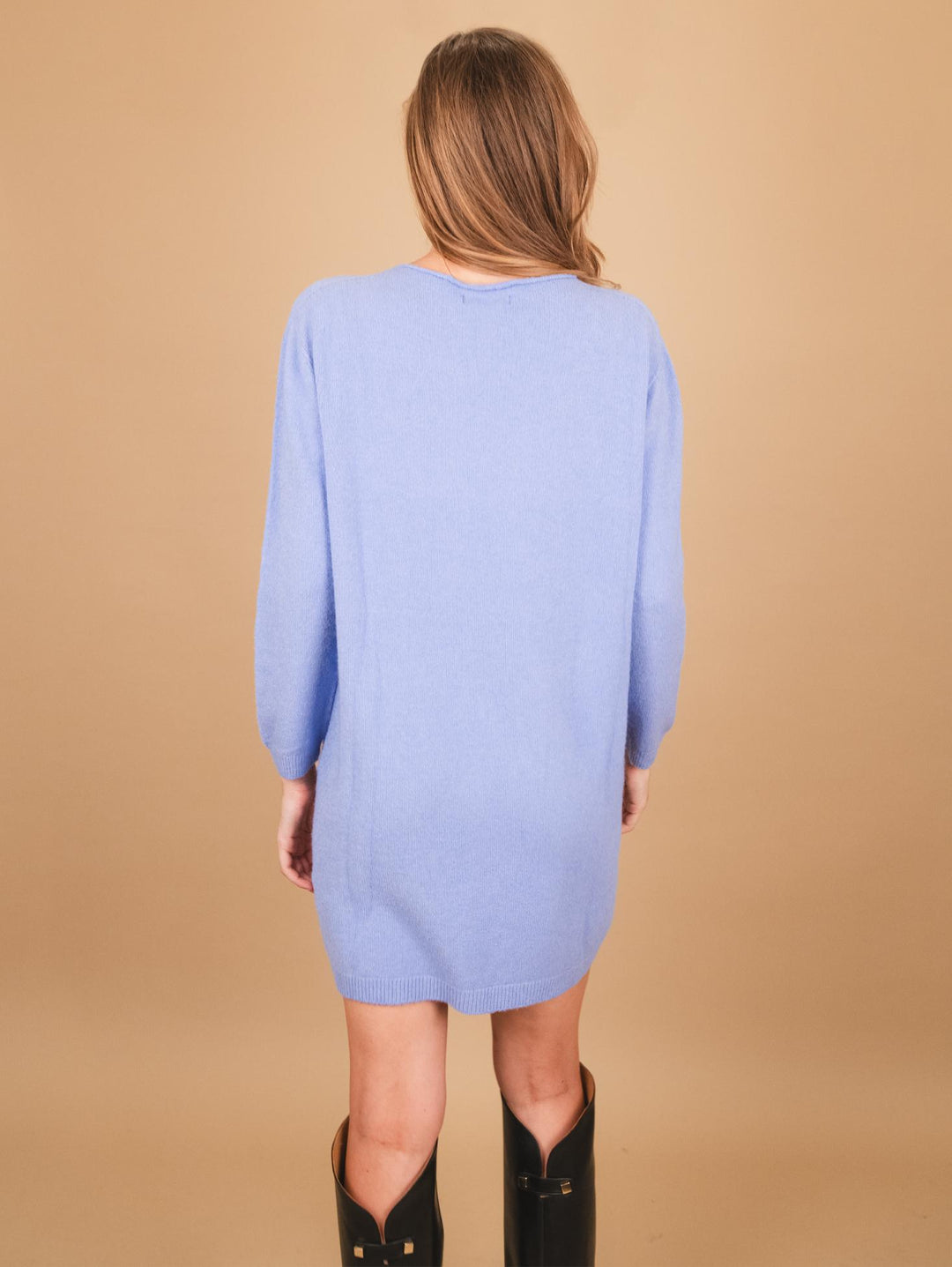 MAGLIA ABITO CON TASCHE E SCOLLO A BARCHETTA AZZURRO 0170/135 8013 BIMOR 
