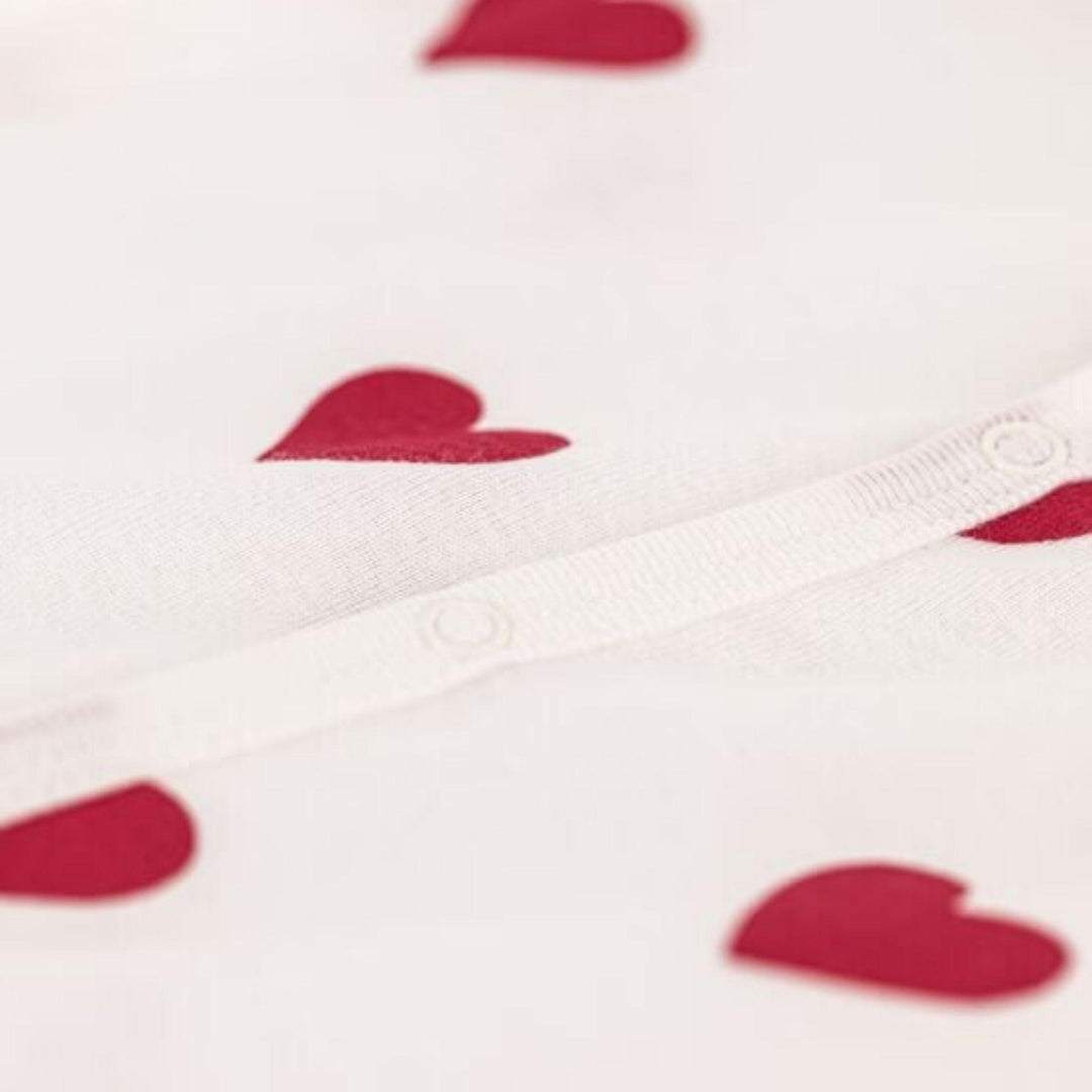 TUTINA CORTA BEBÈ IN COTONE A CUORI A09HG 01 PETIT BATEAU 