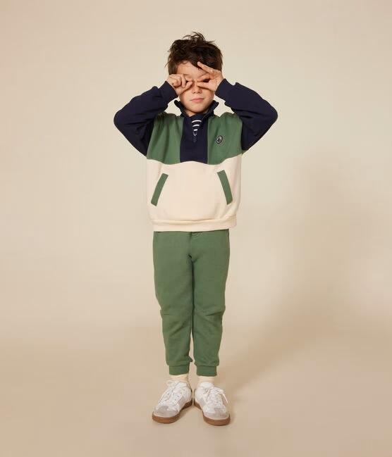 Maglia multicolor con mezza cerniera in tessuto felpato A0B9O 01 PETIT BATEAU 