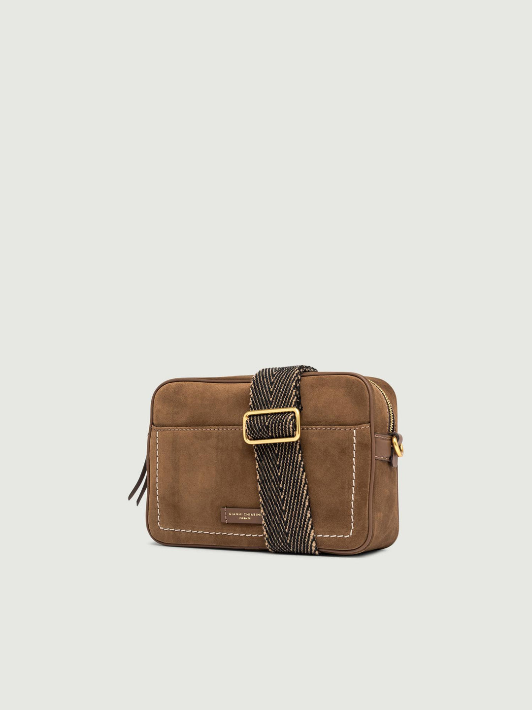 Borsa a tracolla in camoscio Nina color cognac 11260 CM-PL 099 GIANNI CHIARINI 