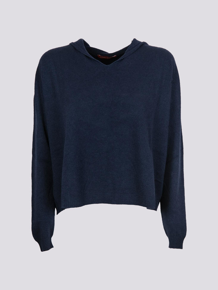 MAGLIA OVER CON CAPPUCCIO BLU 0220/04 0115 BIMOR 