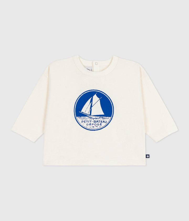 Maglietta a maniche lunghe in cotone per neonati A0EDV 15 PETIT BATEAU 