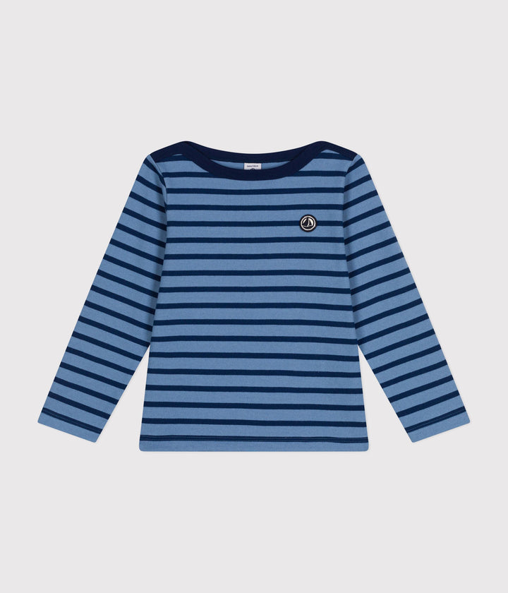 Marinière a righe blu e celesti in cotone A0BJL 01 PETIT BATEAU 
