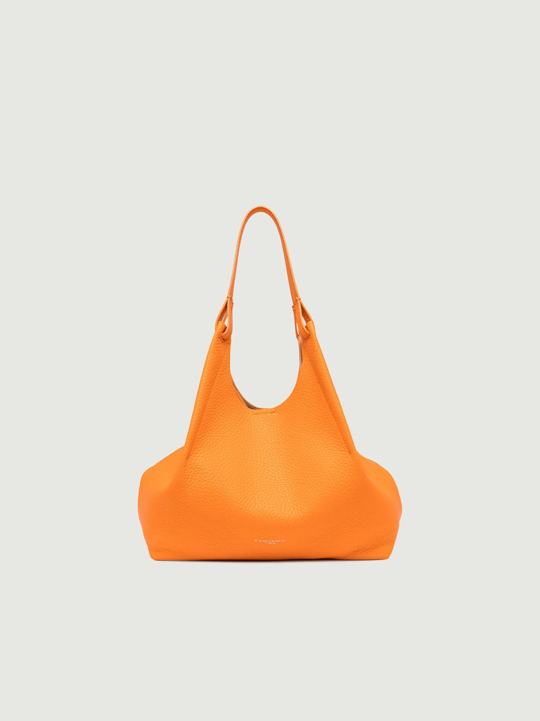 BORSA A SPALLA DUA IN PELLE MARTELLATA FLAME ORANGE BS 9720/24PE RNGDBL 13316 GIANNI CHIARINI 