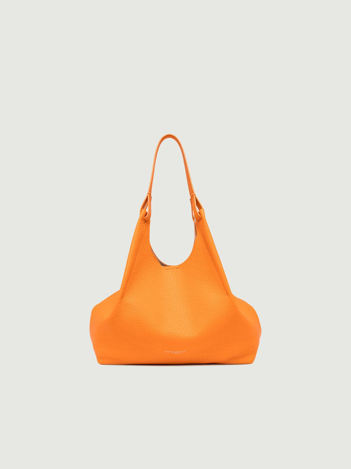 BORSA A SPALLA DUA IN PELLE MARTELLATA FLAME ORANGE BS 9720/24PE RNGDBL 13316 GIANNI CHIARINI 