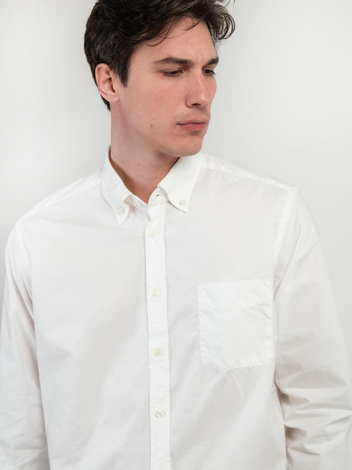 CAMICIA IN MUSSOLA DI COTONE BOTTON DOWN BIANCA