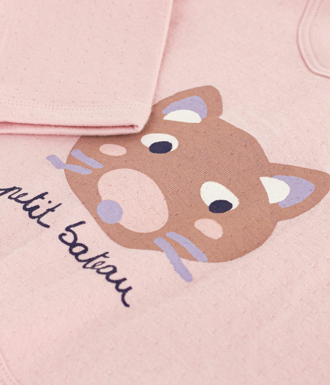 T-shirt a maniche lunghe in cotone con gatto A0EP1 01 PETIT BATEAU 