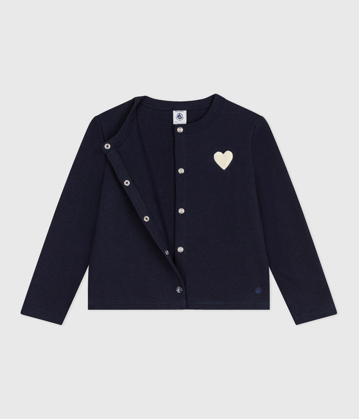 Cardigan in molleton bambina A0EBN 01 PETIT BATEAU 