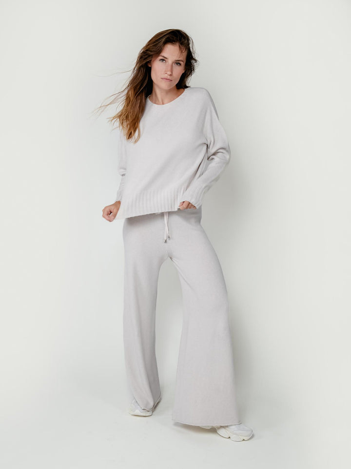 PANTALONI IN MAGLIA PANNA 0370176 0080 BIMOR 