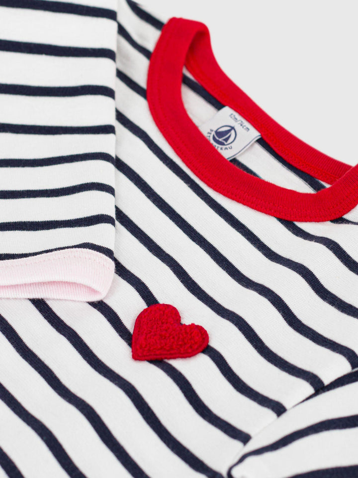 Marinière con patch cuore A0FPQ 01 PETIT BATEAU 