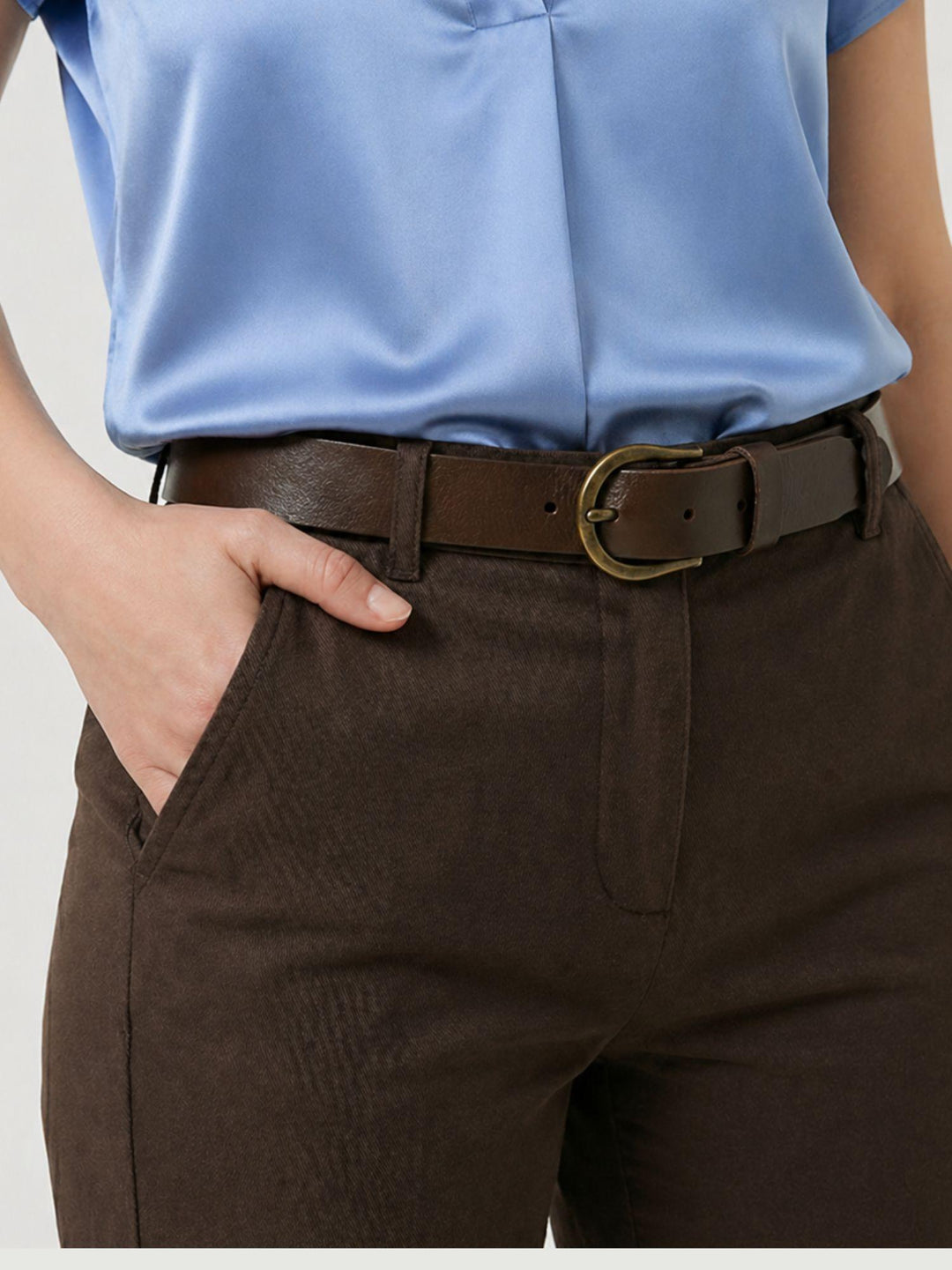 Pantalone a trombetta in cotone cioccolato 824MA CIOCCOLATO ANDREA MORANDO 