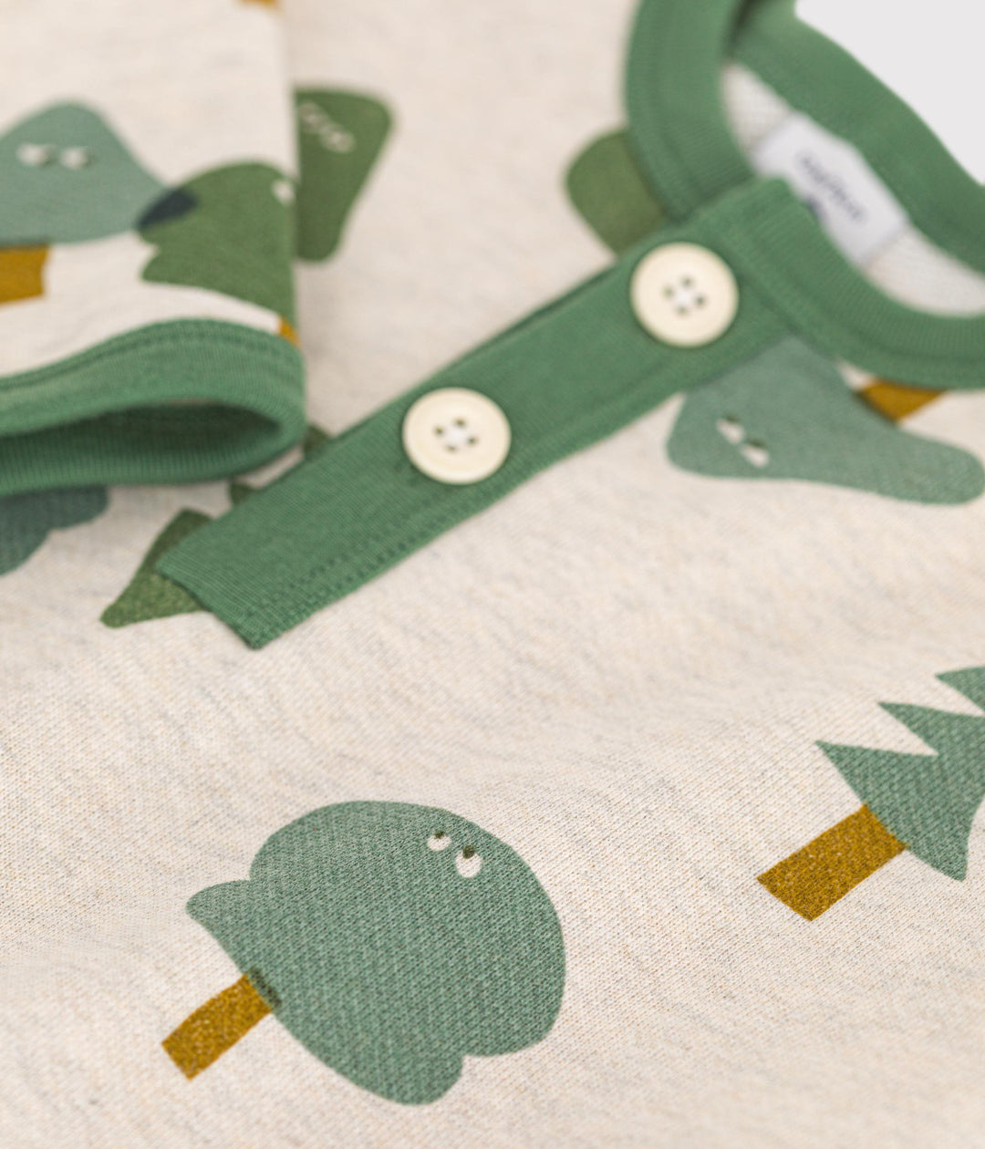 Tutina lunga bianca con stampa alberi in tessuto felpato A0BKT 01 PETIT BATEAU 