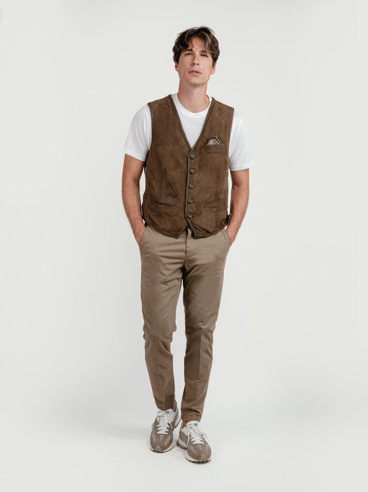 PANTALONE IN COTONE CAPPUCCINO T500BRO 734 NOLAB 