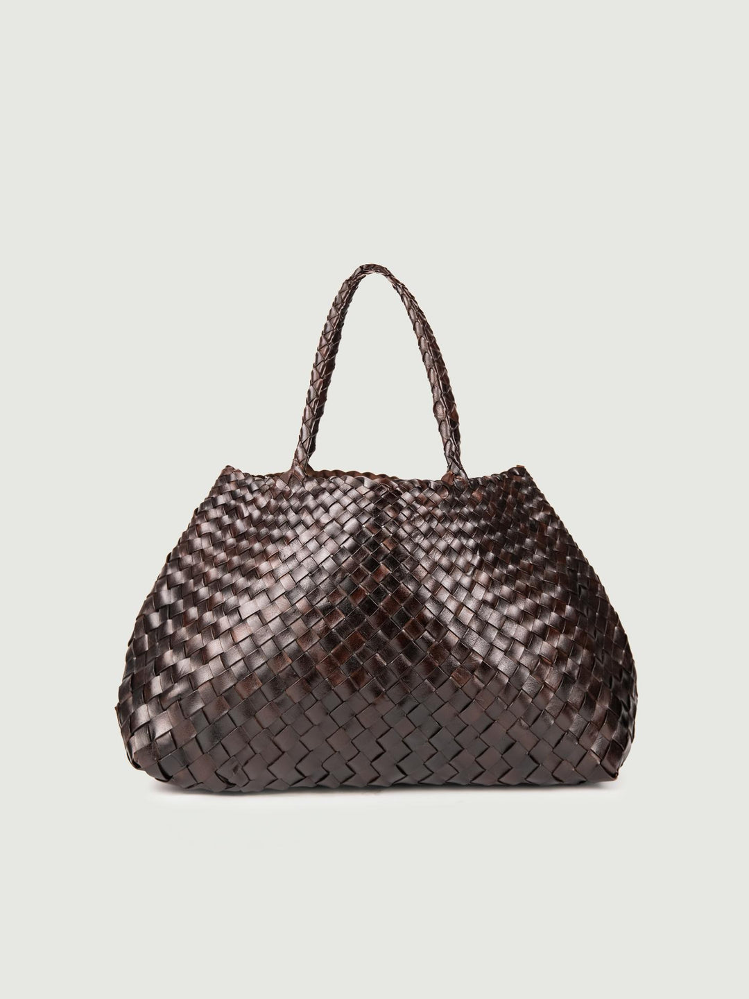 BORSA SHOPPER IN PELLE INTRECCIATA TESTA MORO FAVIGNANA 06 JACK LEATHER 