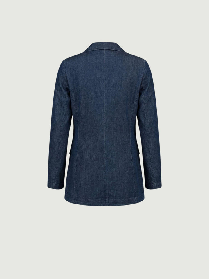 Blazer doppiopetto chambray in cotone lavaggio medio 3352CH MEDIO ANDREA MORANDO 