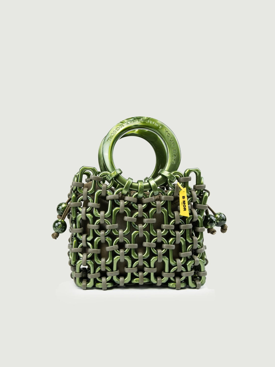 POCHETTE BON BON IN PELLE PISTACCHIO BONBON VERDE MILITARE BIMOR 