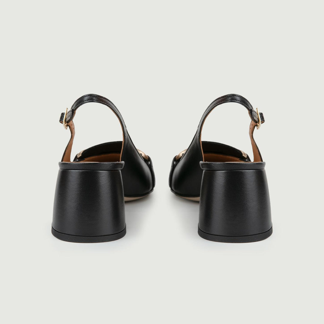 CHANEL CON TACCO QUADRATO E NAPPE FRONTALI L6002 NERO ANDREA MORANDO 