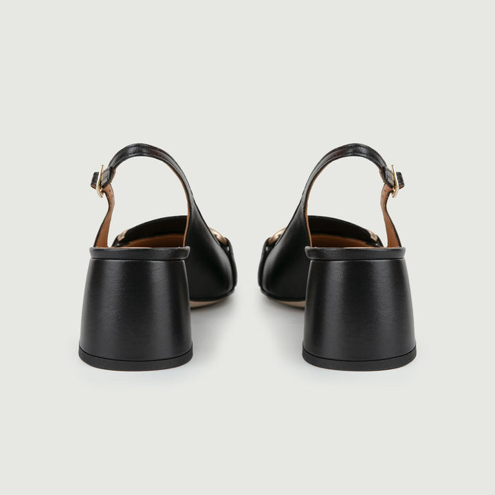 CHANEL CON TACCO QUADRATO E NAPPE FRONTALI L6002 NERO ANDREA MORANDO 