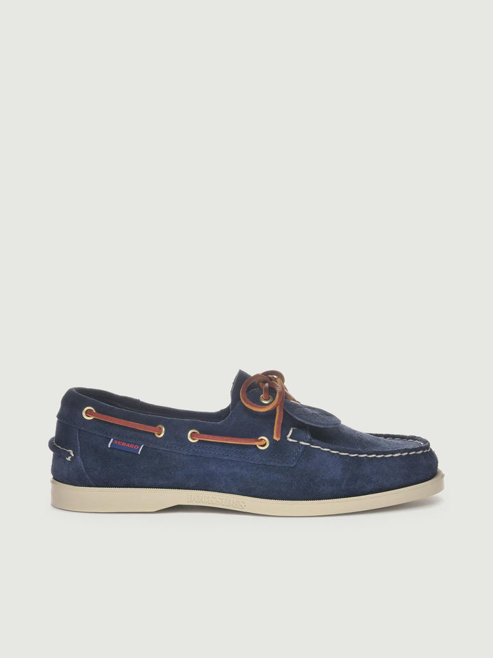 Mocassino Docksides Portland Artisan in pelle scamosciata blu 78123GW AI0 SEBAGO 