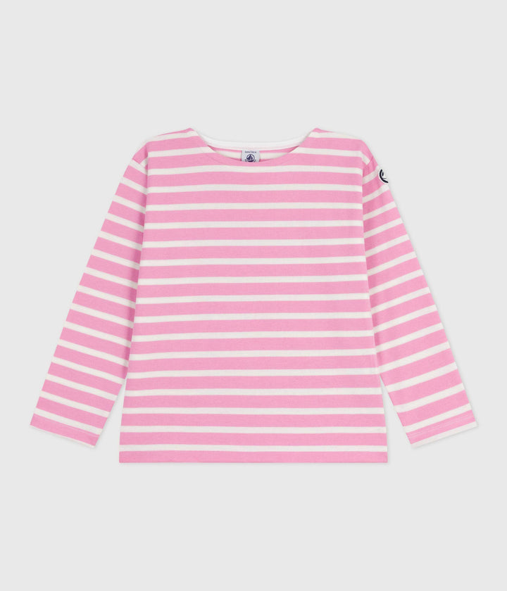Marinière in cotone rosa bambina A0E8A 04 PETIT BATEAU 