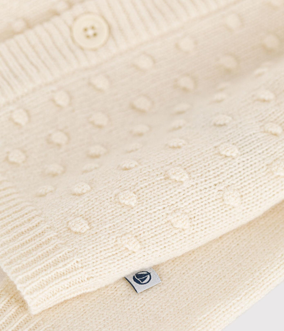 CARDIGAN IN TRICOT DI LANA E COTONE BEBÈ A08AC 01 PETIT BATEAU 