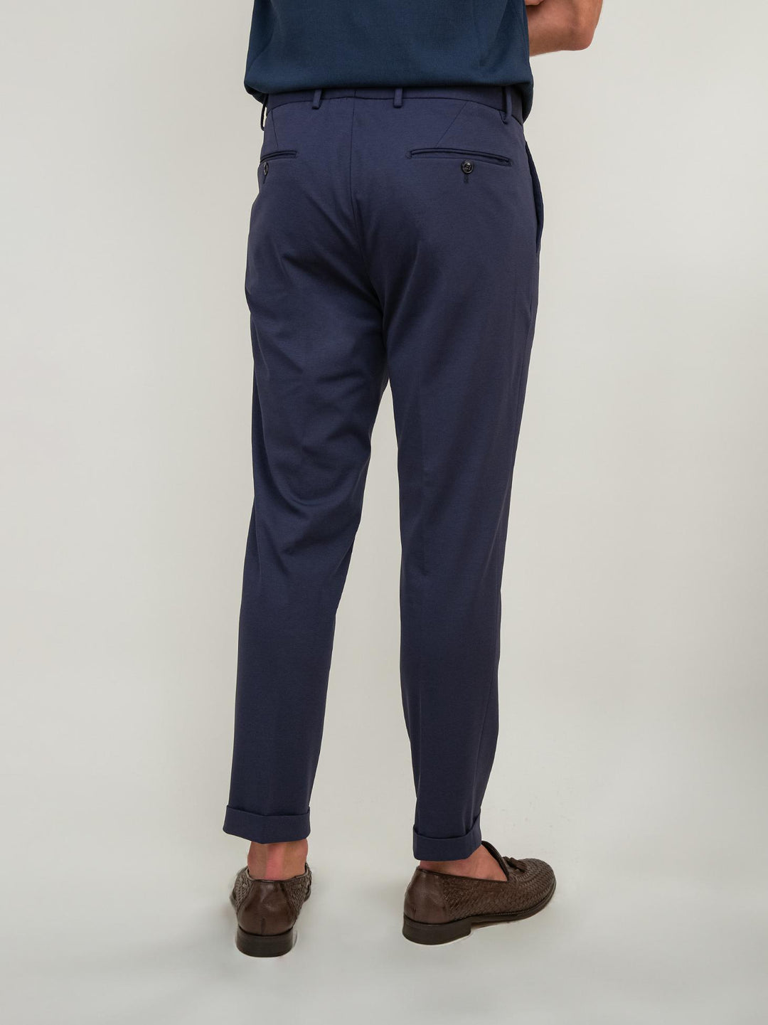 PANTALONE IN MISTO COTONE BLU NAVY S24CT00P036M 174 ANDREA MORANDO 