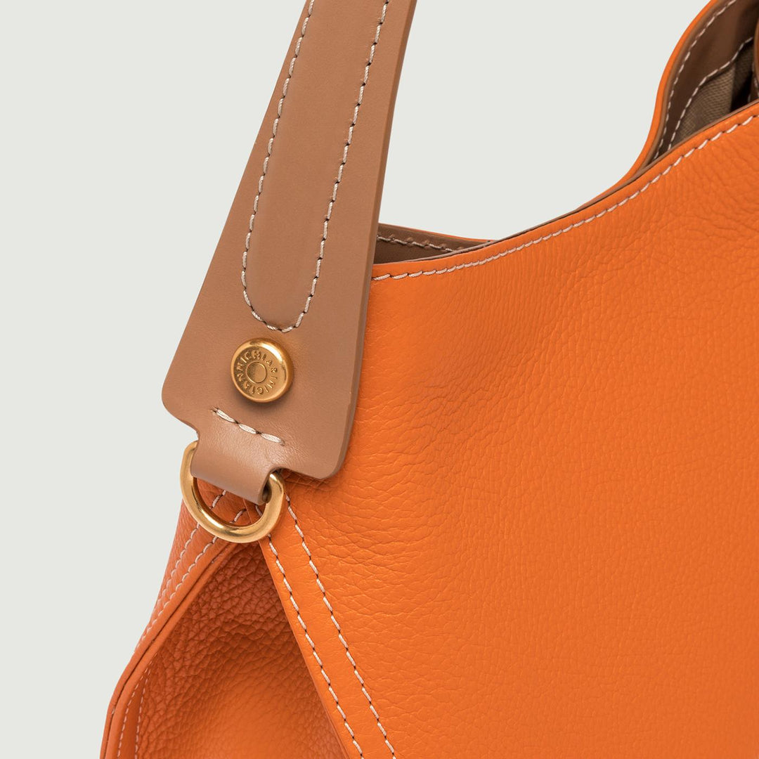 Borsa a spalla Gisella in pelle Flame Orange BS 10640 GRN-PL 13309 GIANNI CHIARINI 