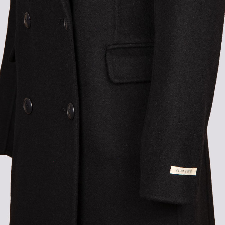 CAPPOTTO DOPPIOPETTO SFODERATO IN MISTO LANA BLU ANNARITA DB 205 PALTÒ 