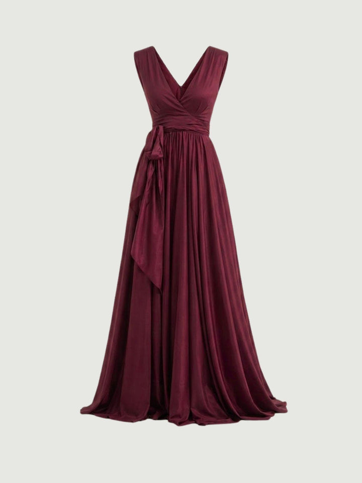 Abito lungo satinato bordeaux 4526 522 ANDREA MORANDO 