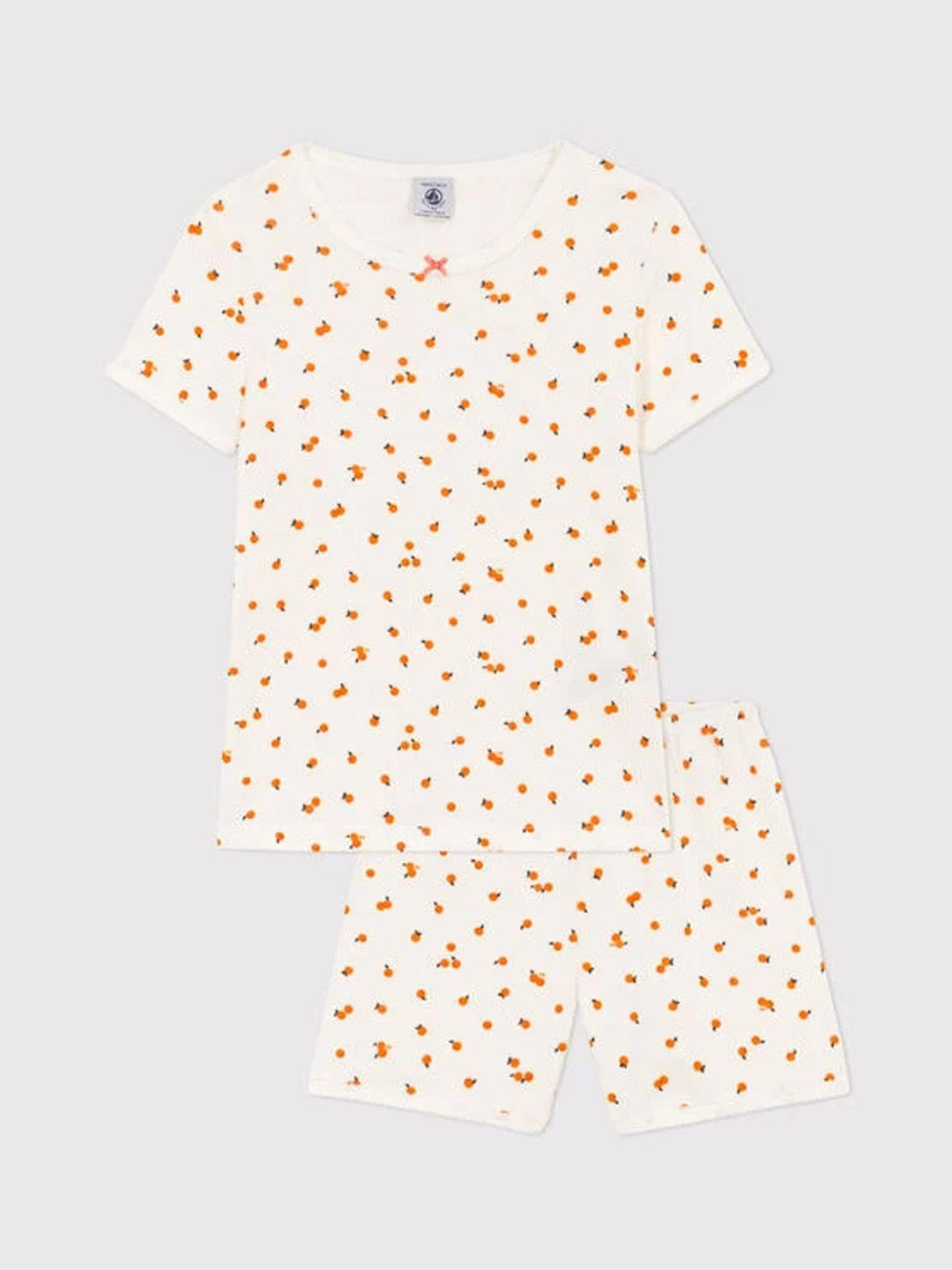 Pigiama corto bambina in cotone motivo orangettes A06UG 01 PETIT BATEAU 
